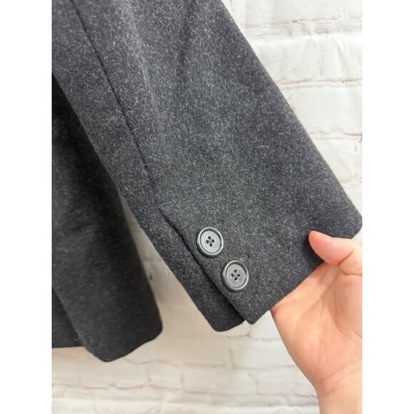 J. CREW Pea Coat Women Size Medium Charcoal Black Wool Cashmere Double Breasted - Picture 6 of 16